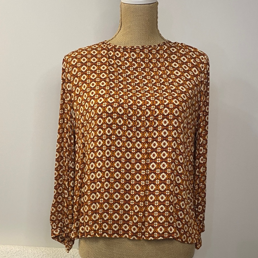 70s Vibe Geometric Blouse 60s 70s 00